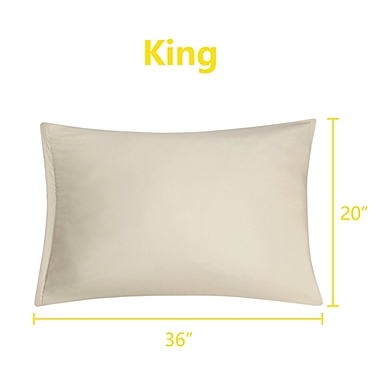 PiccoCasa 2 Pack Pillow Cases Soft 1800 Series Microfiber Solid Pillowcases Set with Zipper King(20"x36") Pillow Protector, Khaki. View a larger version of this product image.