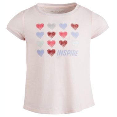 Ideology Little Girl's Hearts Print T-Shirt Pink Size 6. View a larger version of this product image.