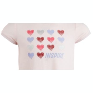 Ideology Little Girl's Hearts Print T-Shirt Pink Size 6. View a larger version of this product image.