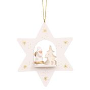 Alexander Taron 4" Gold and White Star With Santa Collectible Christian Ulbricht Ornament