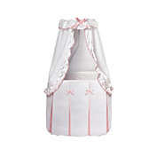 Badger Basket Co. Majesty Baby Bassinet with Canopy - White and Pink Bedding