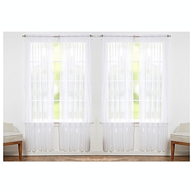 J&V TEXTILES Solid Sheer Window Curtain Panels- Set of 4. View a larger version of this product image.