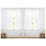 J&V TEXTILES Solid Sheer Window Curtain Panels- Set of 4