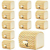 Juvale Mini Bamboo Cane Treasure Chests with Gold String Design (2.4 x 2 In, 12-Pack)