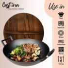 Alternate image 1 for NutriChef Cooking Wok Cast Iron Stir Fry Pan with Wooden Lid