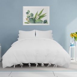 PiccoCasa Solid Duvet Cover Set 3 Piece Bedding Set, 110gsm Polyester Microfiber Quilt Cover with Bow Tie Closure, Include 2 Pillowcases(No Duvet) King White