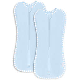 Swaddle Blanket Snug Baby Girl Boy Easy Zipper Wrap 2 Pack Newborn Infant Sleep Sack by Comfy Cubs (Blue, 0-3 Months)