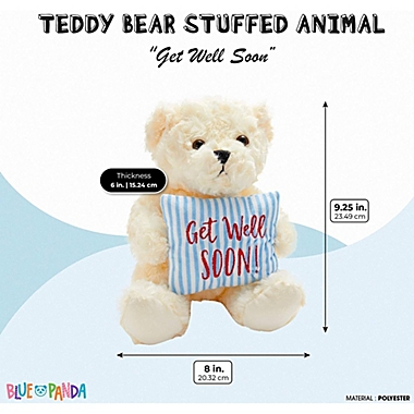 Blue Panda Get Well Soon Teddy Bear, Stuffed Animal Gift ( x 8 x 6 in,  White) | Bed Bath & Beyond