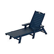 WestinTrends Adirondack Outdoor Chaise Lounge for Patio Garden Poolside, Navy Blue