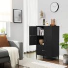 Alternate image 1 for BreeBe Black Steel Free Standing Storage Cabinet