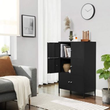 BreeBe Black Steel Free Standing Storage Cabinet. View a larger version of this product image.