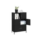 Alternate image 3 for BreeBe Black Steel Free Standing Storage Cabinet