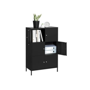 BreeBe Black Steel Free Standing Storage Cabinet. View a larger version of this product image.