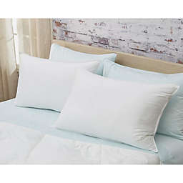 Homeroots Bed & Bath Set of 2 Lux Sateen Down Alternative Queen Size Medium Pillows, White