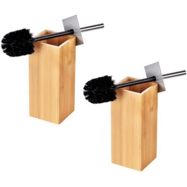 ToiletTree Products Toilet Brush with Stainless Steel Handle Bamboo Wooden Holder. View a larger version of this product image.
