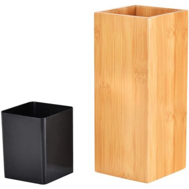 ToiletTree Products Toilet Brush with Stainless Steel Handle Bamboo Wooden Holder. View a larger version of this product image.