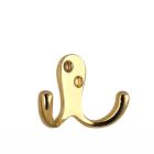 Alternate image 0 for Smedbo Double Coat Hook 1 3/4", Polished Brass