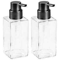 mDesign Glass Refillable Foaming Soap Pump, 2 Pack