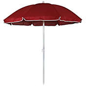 Sunnydaze Outdoor Travel Portable Beach Umbrella with Tilt Function and Push Open/Close Button - 5&#39; - Red