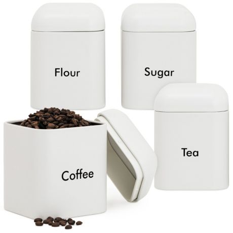Details about   Stainless Steel Kitchen Sealed Canister Coffee Flour Sugar Tea Storage Container 