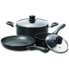 Alternate image 0 for Simplicity - 5 Piece Aluminum Cookware Set, Nonstick Surface, Black