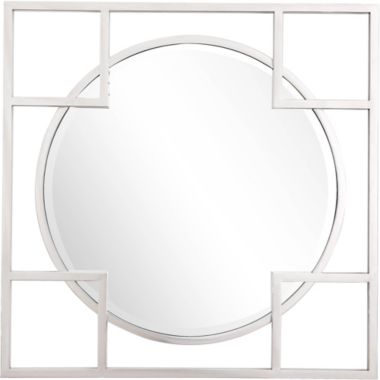 Camden Isle Home Traditional Decorative Wall Mounted Kinney Square Accent Mirror - 33"W x 33"H, Clear. View a larger version of this product image.