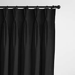 6ix Tailors Fine Linens Braxton Black Pinch Pleat Drapery Panel Pair