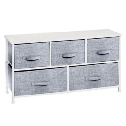 mDesign Wide Dresser Storage Tower with 5 Drawers