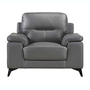 Lazzara Home Argonne Dark Gray Leather Accent Chair