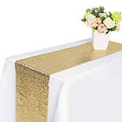 Stock Preferred 5-Pieces Glitter Sequin Table Runner in 12"x72" Champagne