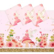 Sparkle and Bash Fairy Tea Party Tablecloths for Girls Floral Birthday Supplies (54 x 108 In, 3 Pack)