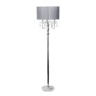 Alternate image 0 for Elegant Designs Home Decorative Contemporary Romantic Cascading Crystal and Chrome Floor Lamp with Drum Shade - Gray