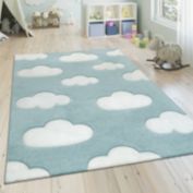 Paco Home Children&#39;s Rug, Modern Children&#39;s Bedrooms, Pastel Rug, Cloud Design