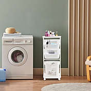 Stock Preferred 3-Tier Laundry Storage Basket White