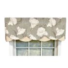 Alternate image 1 for RLF Home Calla Petticoat Valance Dove gray. 3"Rod Pocket, Contrast Bottom fabric. 50"W x 15"L