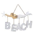 Alternate image 0 for Distressed Mermaid Beach Plaque Hanging Wall Sign Coastal Home Decoration New