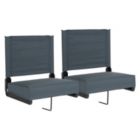 Alternate image 3 for Flash Furniture Set of 2 Grandstand Comfort Seats by Flash - 500 lb. Rated Lightweight Stadium Chair with Handle & Ultra-Padded Seat, Dark Blue [XU-STA-DKBL-GG]