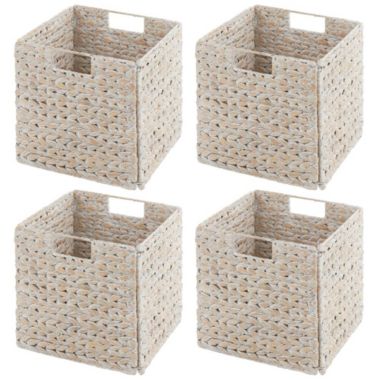 mDesign Hyacinth Kitchen Storage Basket with Handles, 4 Pack. View a larger version of this product image.