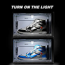 Kitcheniva Shoe Storage Box Organizer LED Lighted 2 Pcs