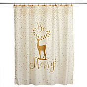 SKL Home By Saturday Knight Ltd Merry Reindeer Shower Curtain And Hook Set - 13-Piece - 72X72", White