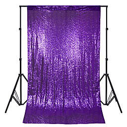 Kitcheniva Purple Sparkly 10ft Sequin Backdrop Curtain