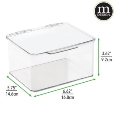 mDesign Plastic Stackable Home, Office Supplies Storage Box, 8 Pack - Clear. View a larger version of this product image.
