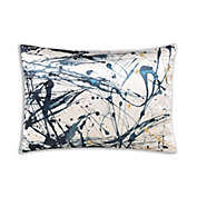 Cloud 9 Design 20" Blue and White Abstract Rectangular Velvet Throw Pillow