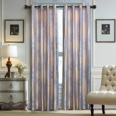 Dolce Mela Home Decorative Damask Jacquard, Grommet, Semi-Blackout curtain Panel, Tall 60 x 100 Inches. View a larger version of this product image.