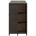 Alternate image 3 for vidaXL Bar Table with Storage Rack Brown 47.2"x23.6"x43.3" Poly Rattan