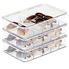 Alternate image 1 for mDesign Plastic Stackable Eyeglass Storage Organizer, 5 Sections, 3 Pack, Clear