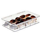Alternate image 2 for mDesign Plastic Stackable Eyeglass Storage Organizer, 5 Sections, 3 Pack, Clear