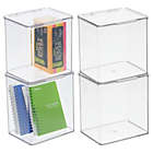 Alternate image 3 for mDesign Wide Plastic Desk Organizer Box for Home Office, 4 Pack