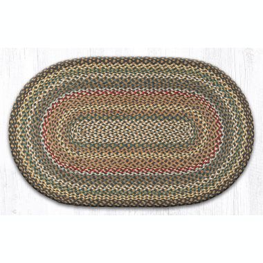 Earth Rugs C-51 Fir / Ivory Oval Braided Rug 27 x 45 inch. View a larger version of this product image.