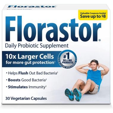 Florastor Plus Daily Probiotic Supplement with Zinc, Vitamin C & D3, 30 Capsules , 1 CT. View a larger version of this product image.